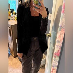 Black velvet hooded BCBGeneration cardigan